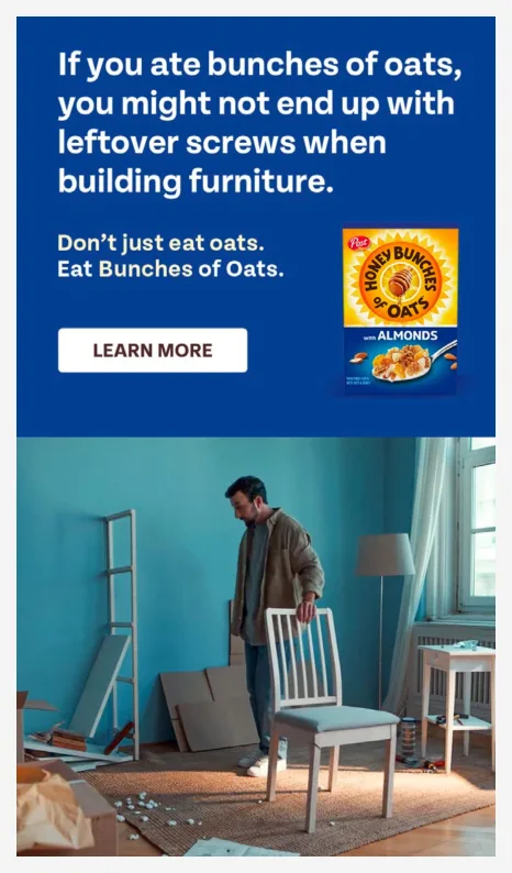 Post cereal blue digital ad