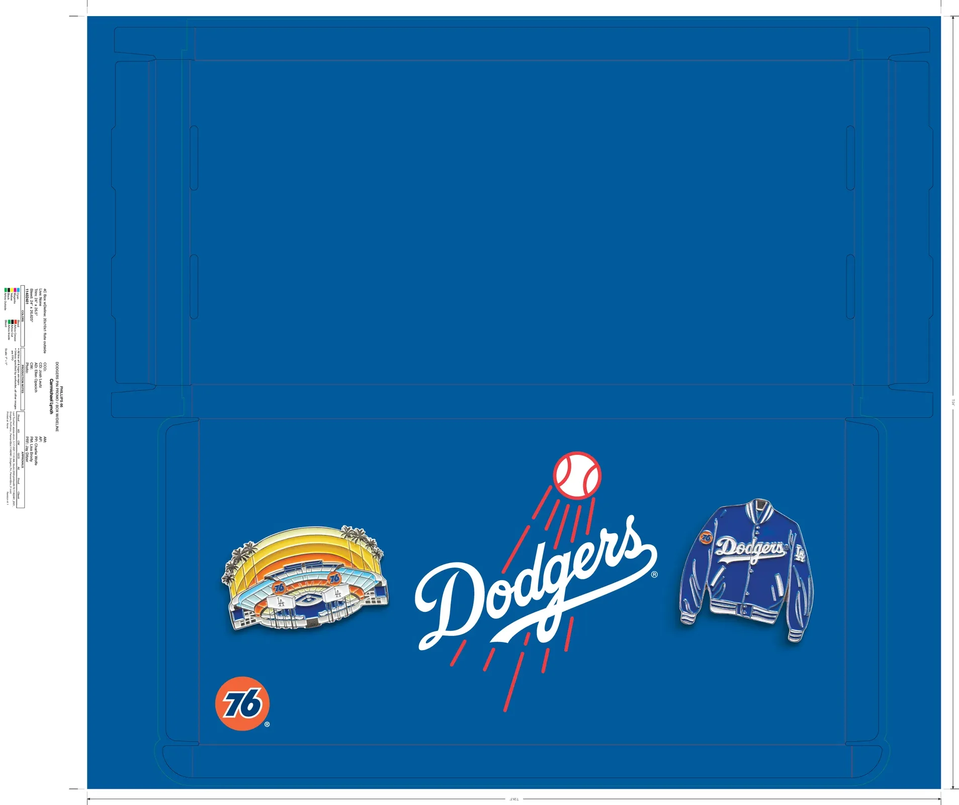 Dodgers pin and pennant box packaging — page 2