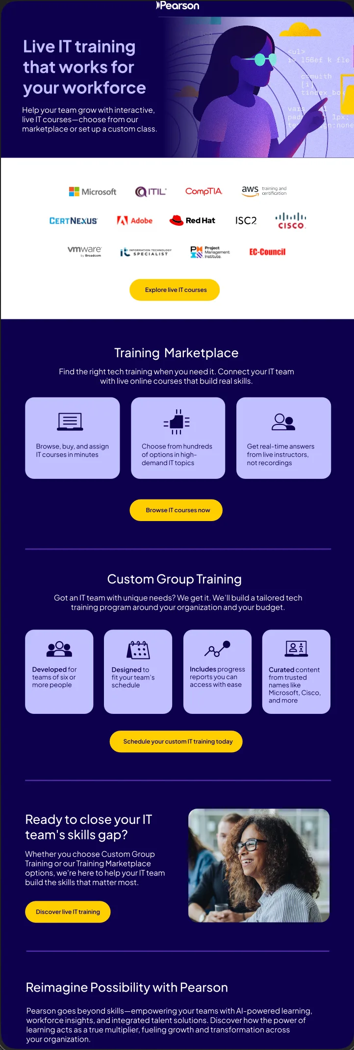 Pearson email design — digital